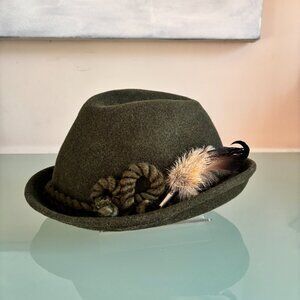 Green Wool Hat w silver pin Austrian Huthaus Mariacher - Upstate Winter